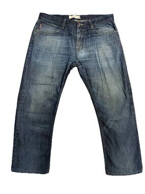 Postage Jeans men's 34 relaxed straight blue denim pants retro Y2K